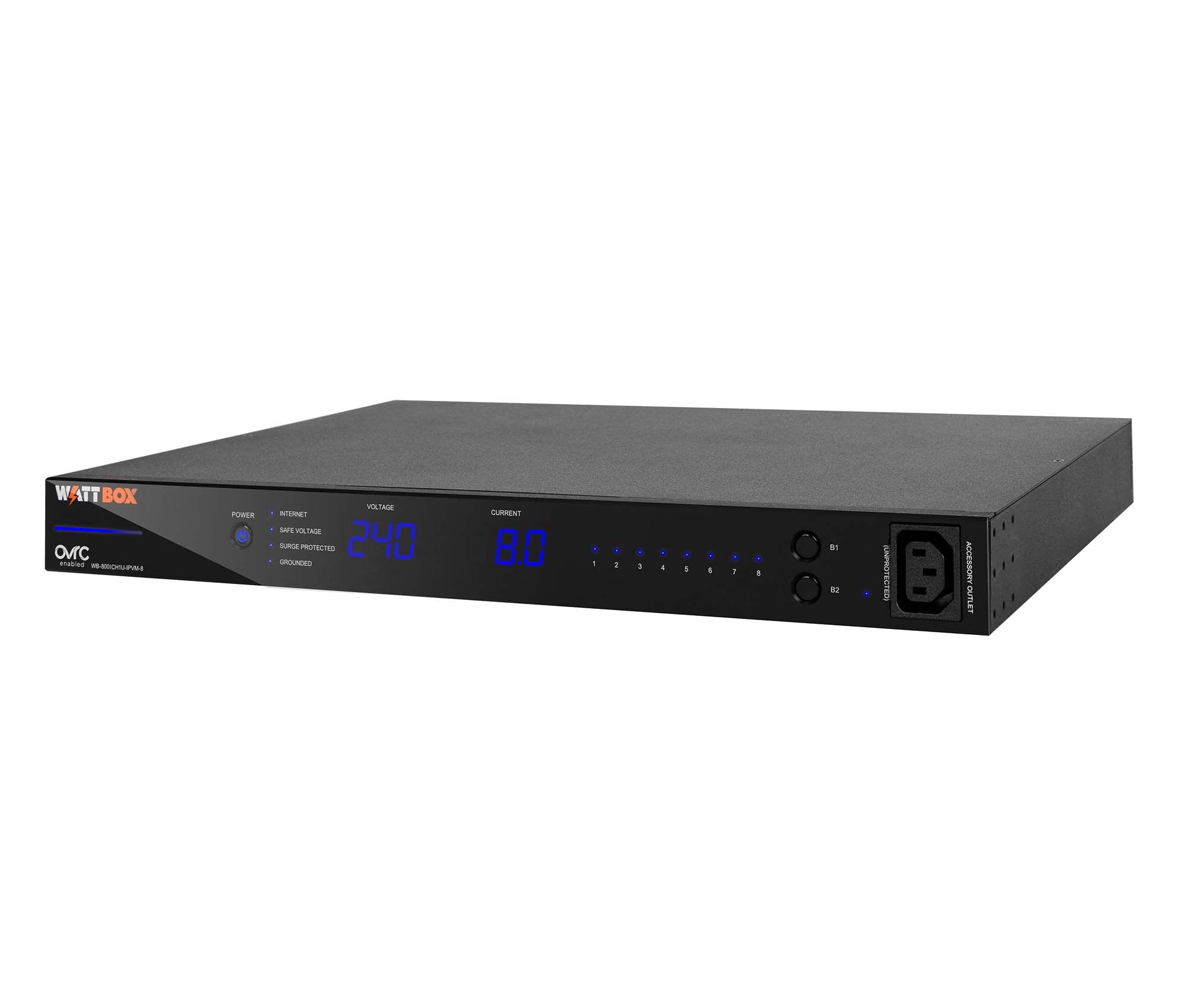 WattBox® 1U Integrated Faceplate IP Power Conditioner | 8 Individually Metered & Controlled Outlets WB - 800ICH1U - IPVM - 8 - LINKO SMART TECHNOLOGY LIMITED