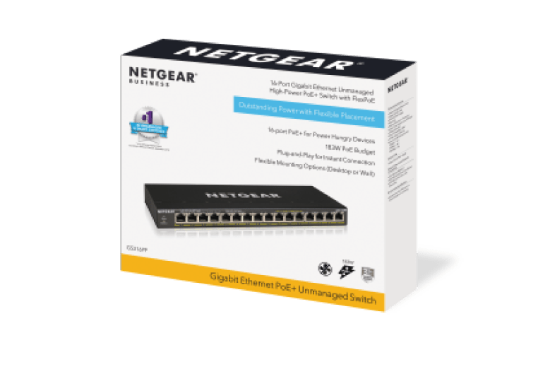 16 port Gigabit Unmanaged Switch w/ 16 PoE+ (183W), Metal, Fanless - LINKO SMART TECHNOLOGY LIMITED